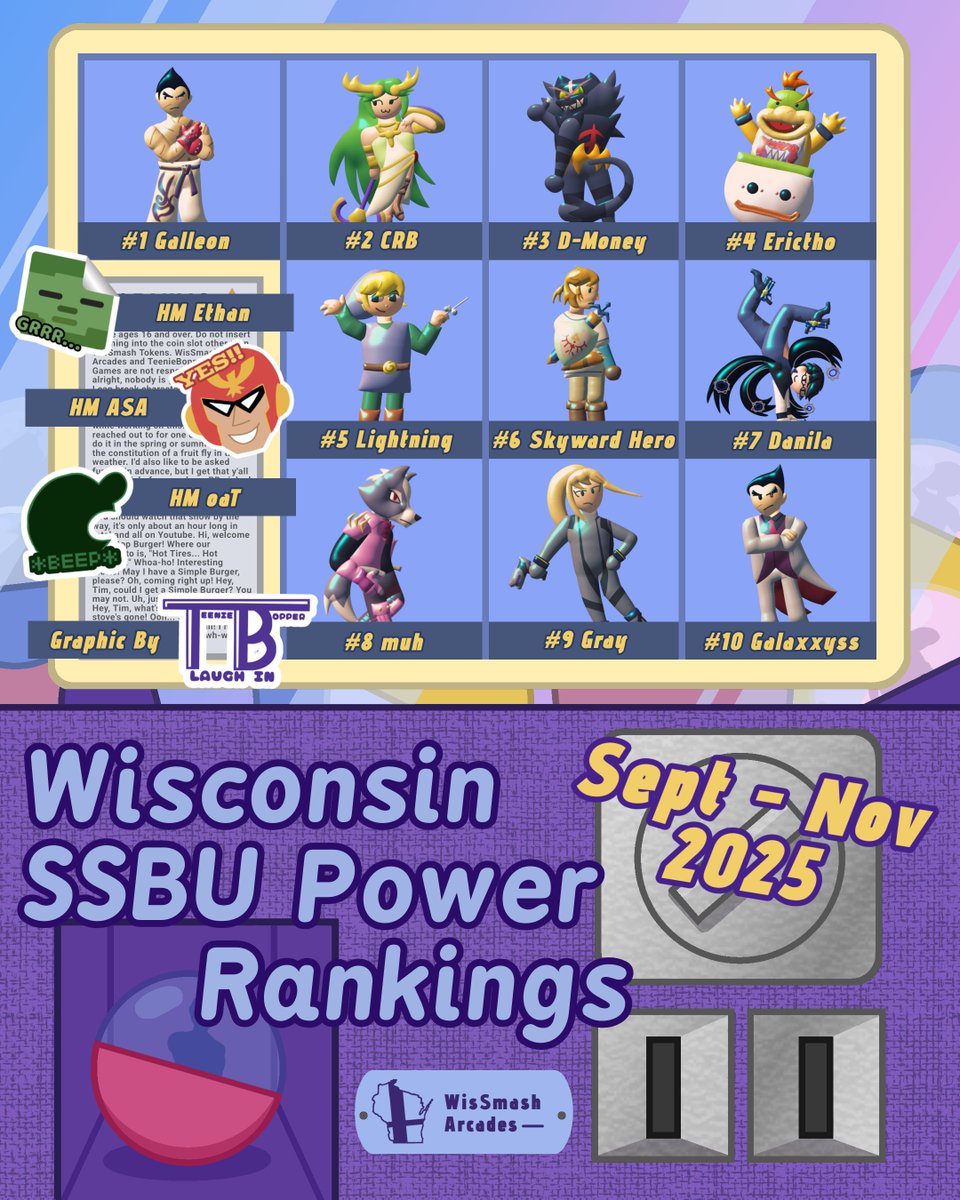 WisconsinUltPR's tweet photo. The thing about gacha in Wisconsin is you never know who you're going to get. Congrats to everyone who made it on the Sep - Nov 2025 Wisconsin Ultimate PR!

🎨- @tblaughin.bsky.social https://t.co/MfbgimtGWk