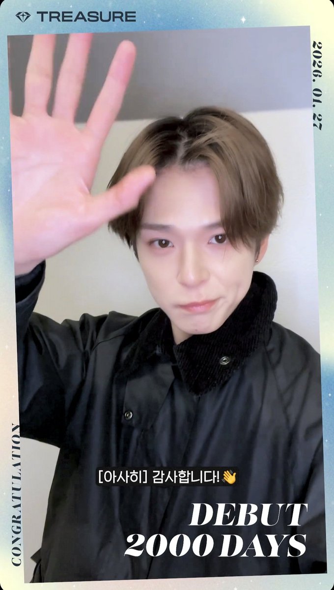 Treasure_Mex's tweet photo. #ASAHI 🤖 | 2000 DAYS DEBUT MESSAGE 💌 

#2000DaysWithTreasure #아사히 https://t.co/6Yvxzx8o8e