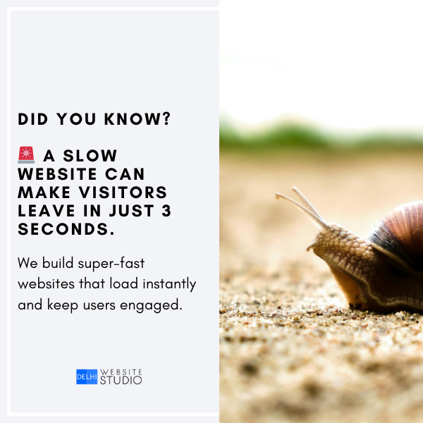 Did you know?
🚨 A slow website can make visitors leave in just 3 seconds.
We build super-fast websites that load instantly and keep users engaged.

#WebsiteSpeed #FastWebsite #WebTips #DelhiWebDesign #BusinessGrowth