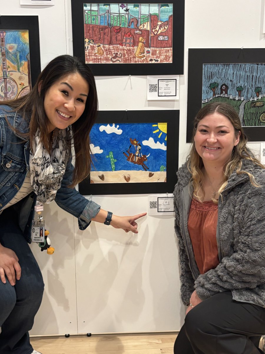 So proud of our 2 students who got chosen to be part of the CFISD Rodeo Art Show. Beautiful work <a href="/MooreCFISD/">MooreCFISD</a> #ChooseCFISD #PathToAmazing