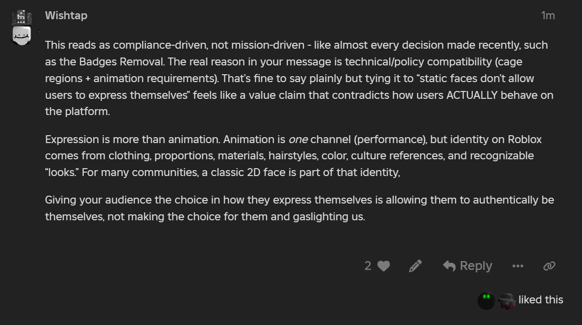 Last thing I'll say on this topic:
devforum.roblox.com/t/completing-t…

#Roblox #RobloxDev