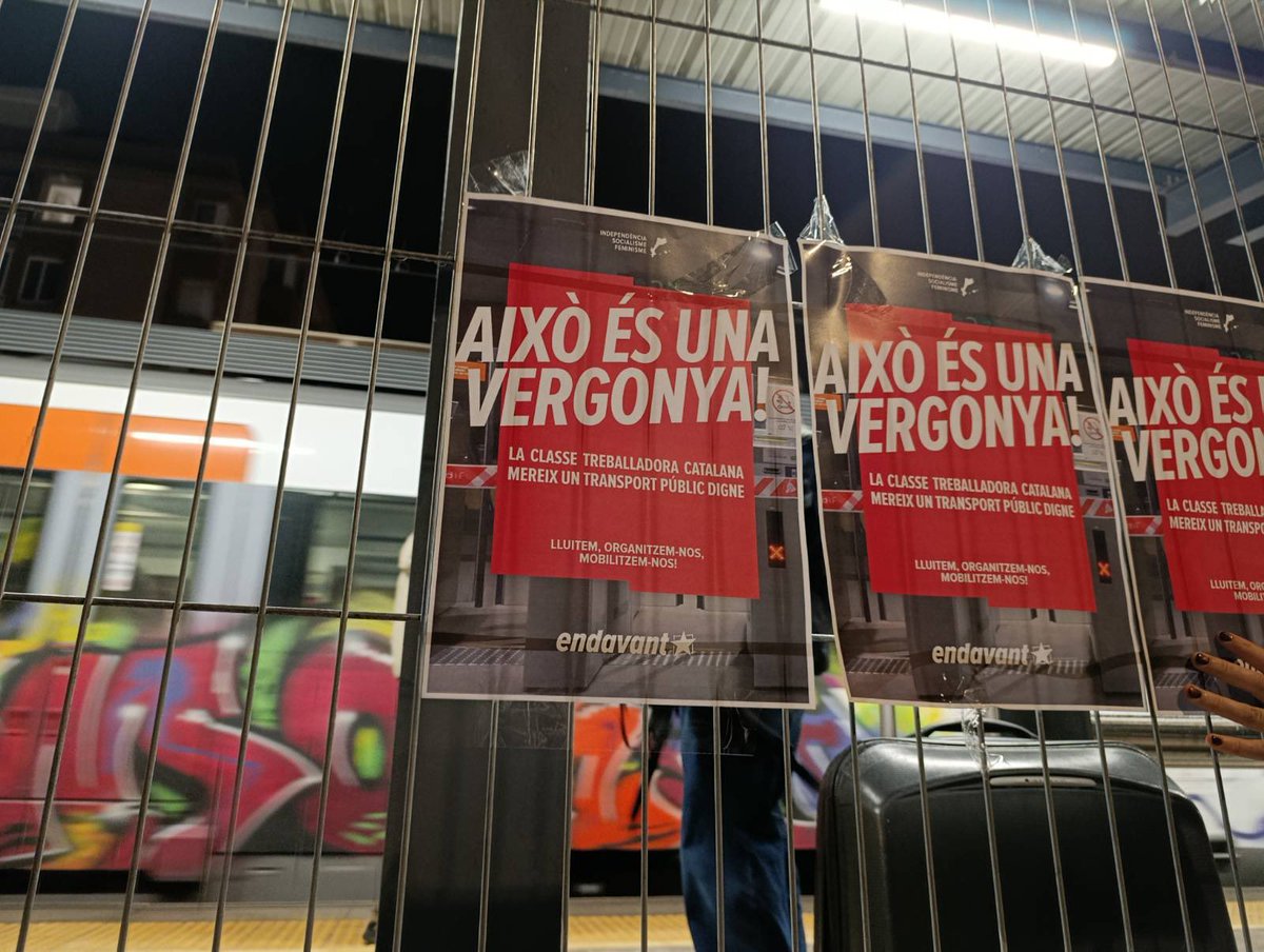 💥 Això és una vergonya!  

Organitzem-nos per un transport públic digne per a la classe treballadora catalana! 

Posem fi a l’abandonament i infrafinançament per part de l’estat a #Rodalies , guanyem la independència!