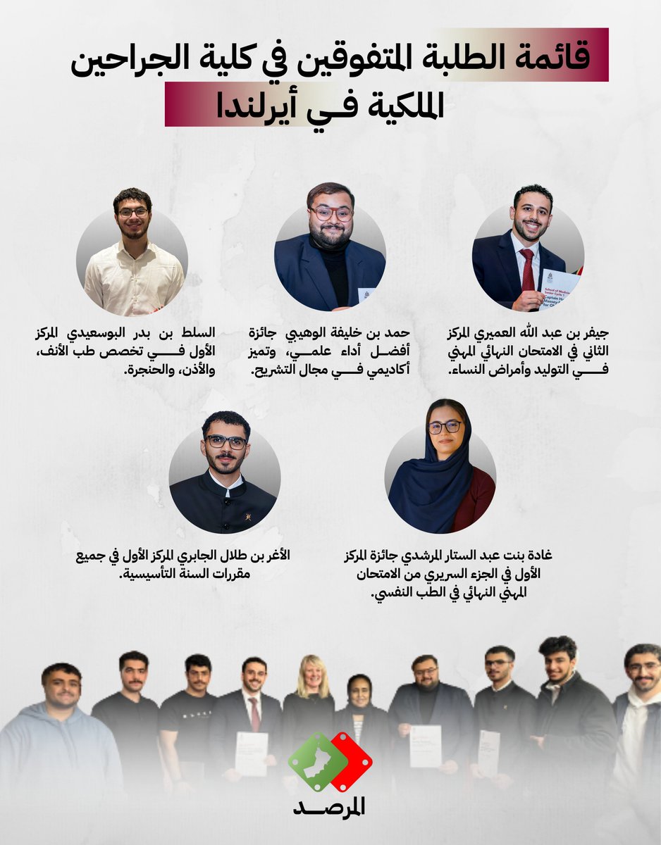 تعرف على قائمة الطلبة المتفوقين في كلية الجراحين
الملكية في أيرلندا.