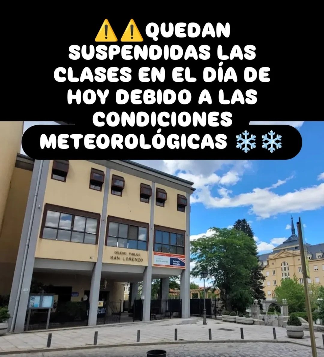 Se suspenden las clases por imposibilidad de llegar el profesorado.