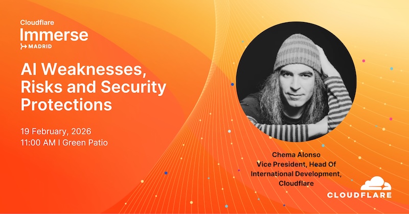 El lado del mal - Apúntate al Cloudflare Immerse Madrid: 19 de Febrero de 2026 elladodelmal.com/2026/01/apunta… #IA #IA #Cibersecurity #Eventos #Immerse #Madrid #Cloudflare @cloudflare