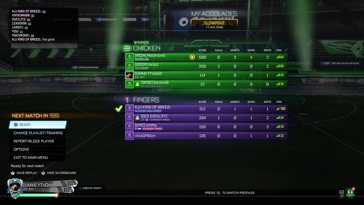 Shoutout <a href="/carsonalexis6/">Alexis</a> for running Private Matches. 
IT WAS SOO MUCH FUN‼️‼️
(3 Pros (2 NA 1 MENA) Joined <a href="/reveal_rl/">SSG reveal</a> <a href="/LafRL10/">FUT Laf</a>) 

Scored on SSL and a MENA Pro (KJJ) 

(KJJ TikTok) tiktok.com/@.76l?_r=1&_t=…
(Last Pic (Gold’s Goal))