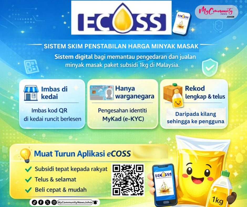 MCNJ_31's tweet photo. 🌟 eCOSS – Sistem Skim Penstabilan Harga Minyak Masak 🌟
#mycommunitynewsjohor #johor #eCOSS https://t.co/cqQJW1vQO4