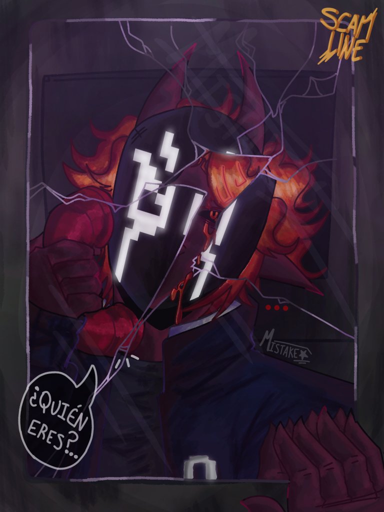 ☆"Who I pretend to be?"— 

#MagmaBoiFanart 🍁
[Dibujo de magma en Scam line y ya]