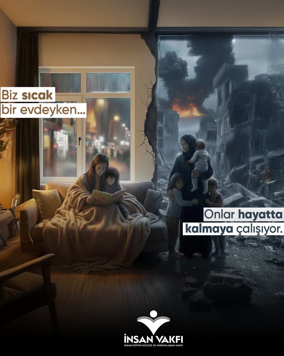 İnsanlığın umudu, sessiz kalınmayan acılarda filizlenir. 🕊️

📌 Biz güven ve sıcaklık içindeyken, Gazze’de milyonlarca çocuk açlıkla hayatta kalmaya çalışıyor.