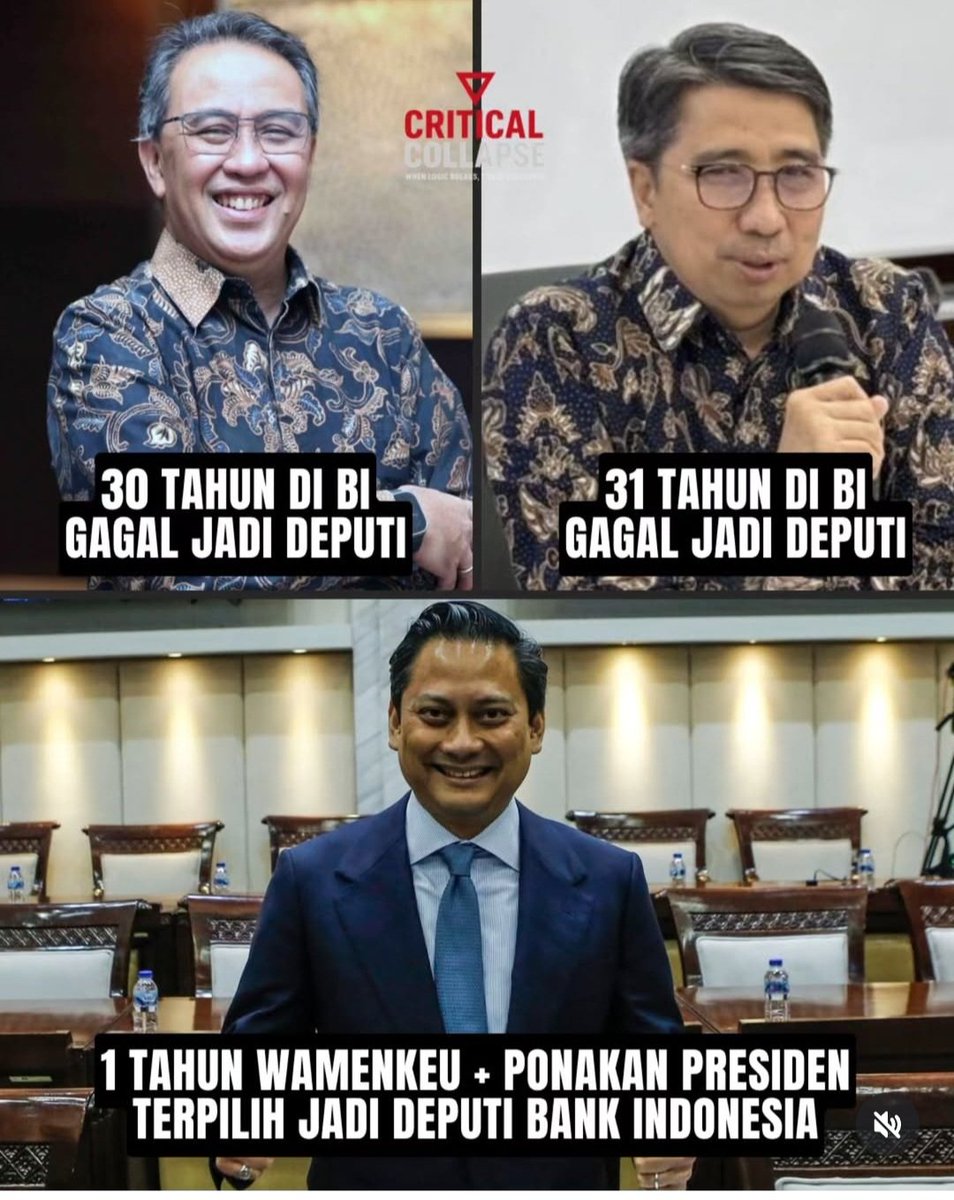 Kemaren mertua jadi pahlawan nasional
Sekarang keponakan jadi Deputi <a href="/bank_indonesia/">Bank Indonesia</a> 
Baiknya Ceo MBG