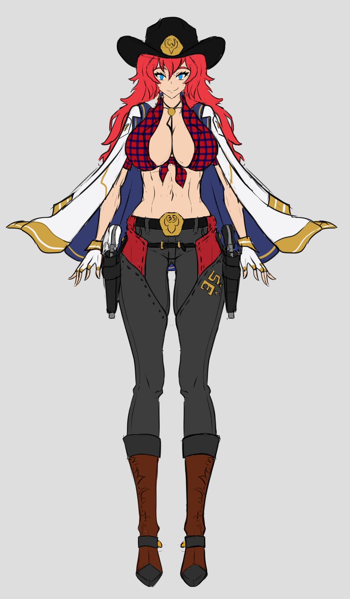 I have no idea what the colours are supposed to be but I like white coats and black cowboy apparel so why not.    #WhoIsTexa