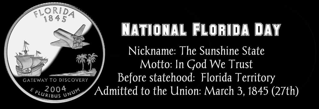 CFLCoinClub's tweet photo. January 25 = National Florida Day
#NationalFloridaDay is celebrated annually to recognize Florida's admission as the 27th U.S. state. https://t.co/xMrYRIedy3 https://t.co/Z0v4MMGAC3