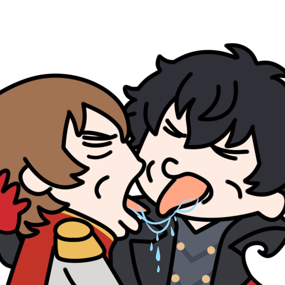 cygs071's tweet photo. #主明 #shuake #P5R #ペルソナ5 
之前画的一些主明抽象接吻表情包 https://t.co/jPQUpgji0t