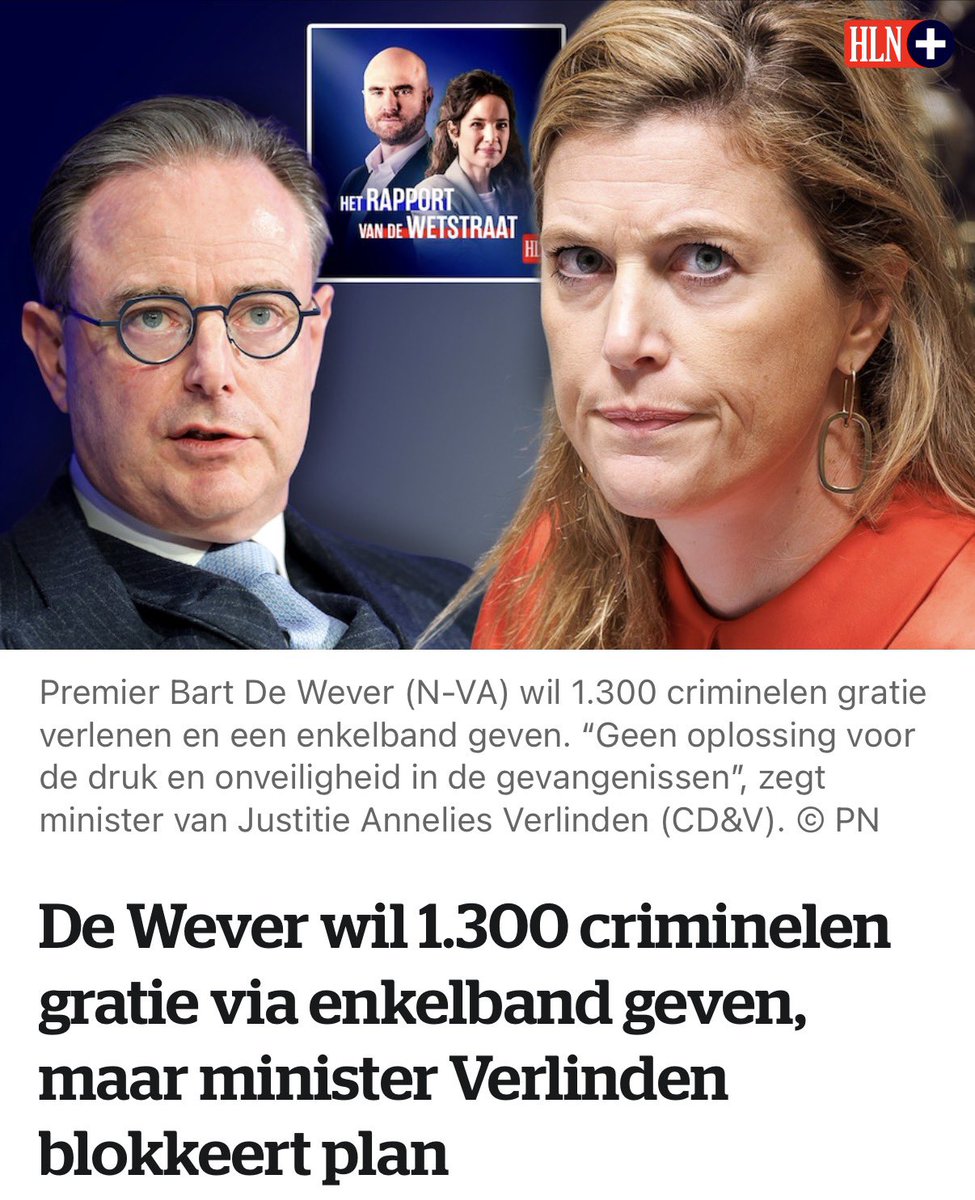 Voor wie dacht alles gezien te hebben in de schande die Justitie in België is. 🤯 Een enkelband is een gunst en ken je niet collectief toe via gratie door de koning! Dit is spuwen in het gezicht van alle slachtoffers van die criminelen.