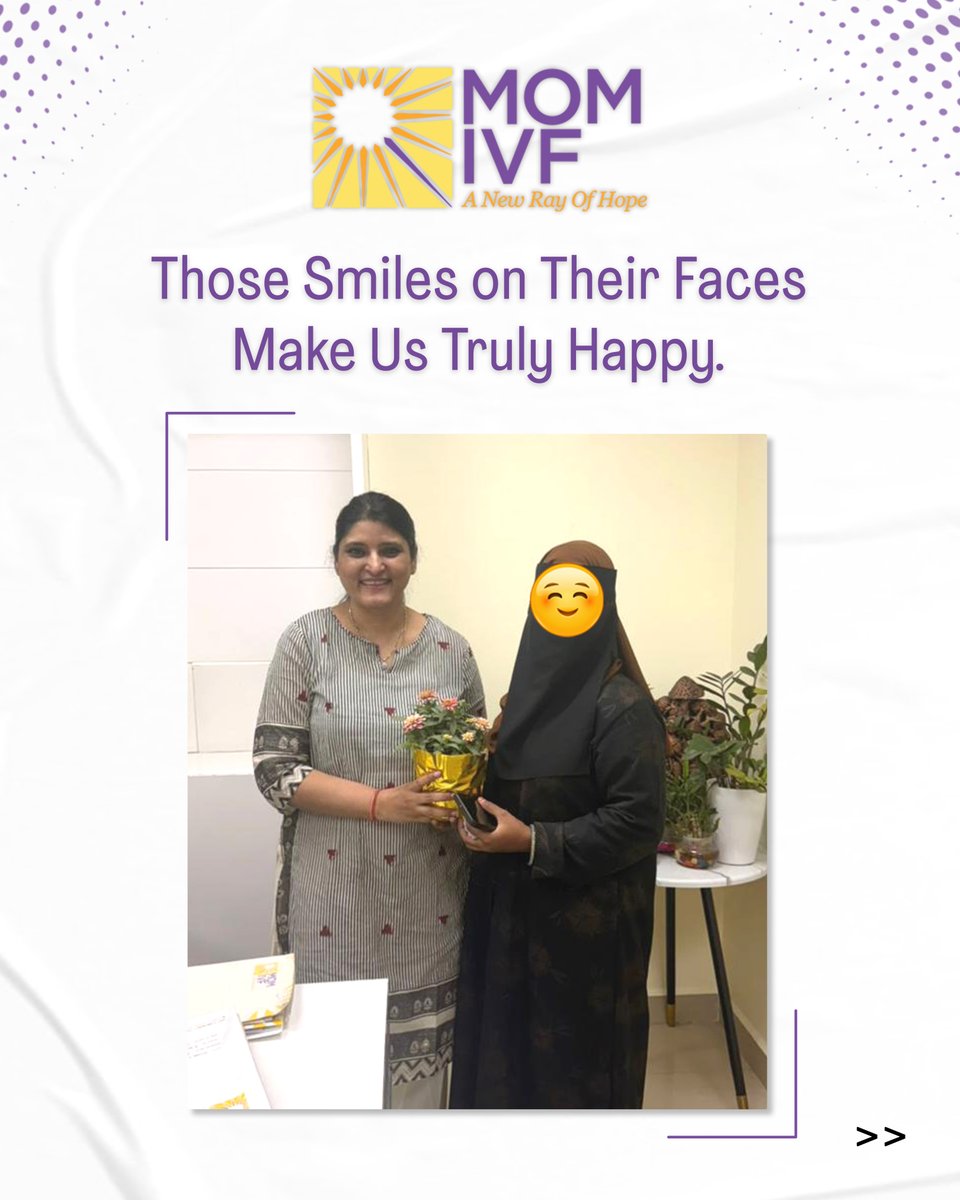 Momivfcenter's tweet image. Every journey is unique, every story is special—and being part of these moments is what makes our work truly fulfilling. 
At MOM IVF, hope turns into happiness, one smile at a time.
#MOMIVF #ANewRayOfHope #testimonials #HappyPatients #IVFJourney #IVFpatient #IVFcare #ivftreatment