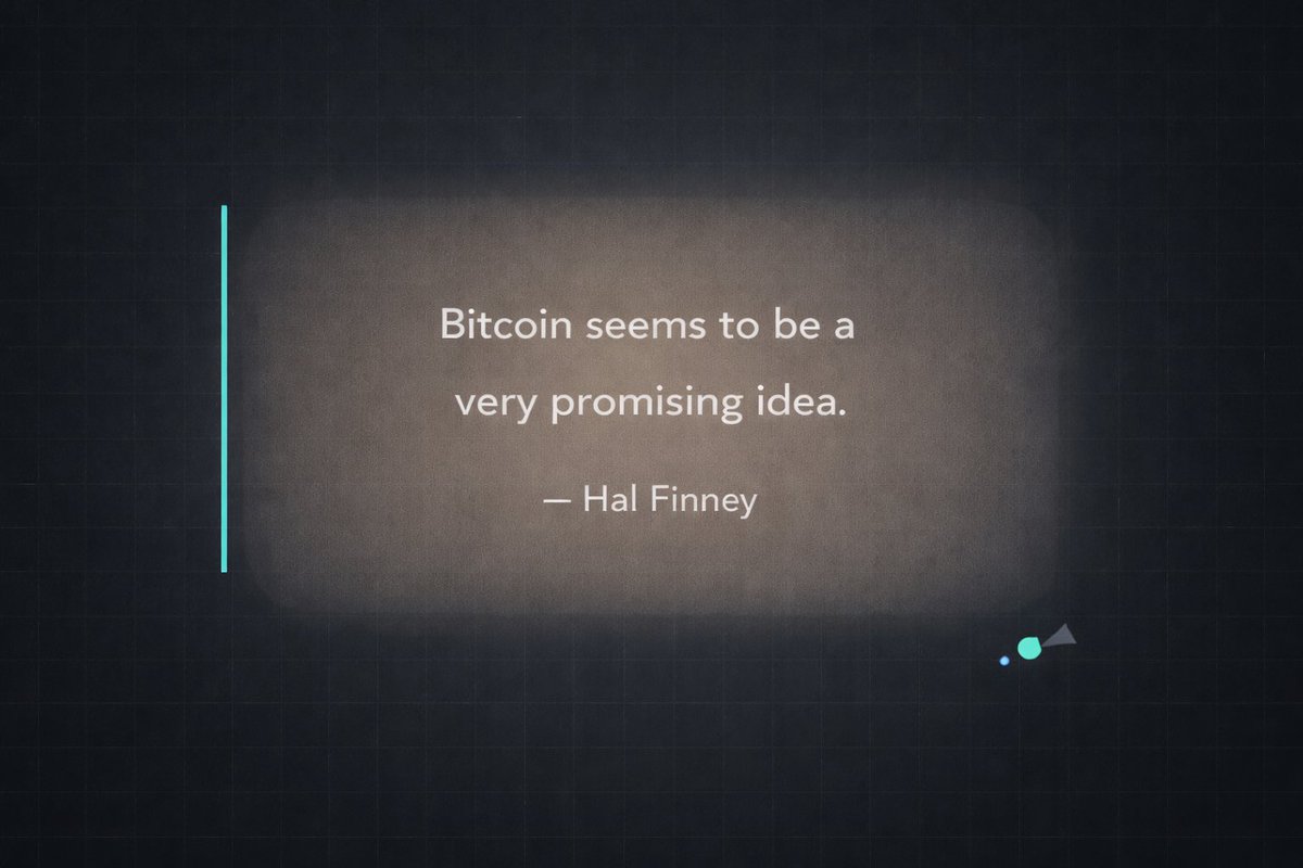 Oxydo11's tweet image. Gm in bullish vibes 

Conviction plus engineering beats noise

“Bitcoin seems to be a very promising idea.”✍️ Hal Finney