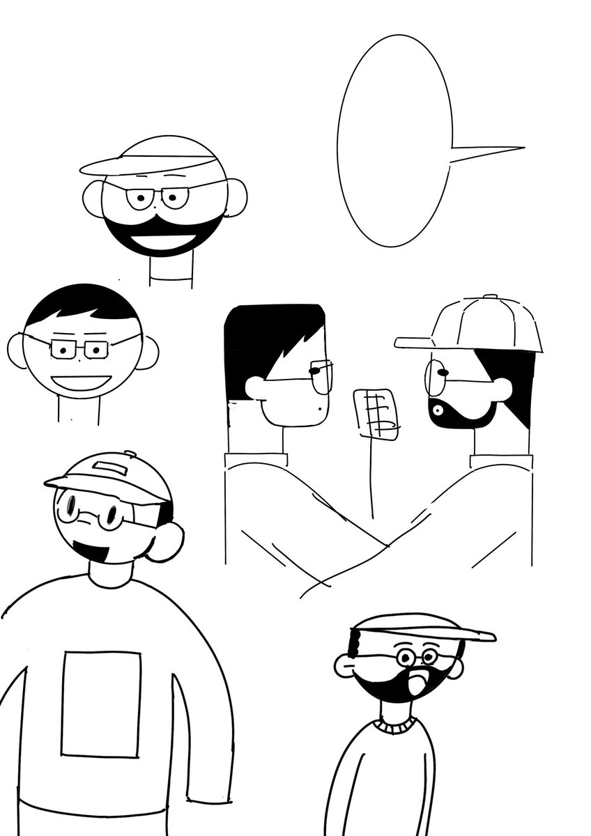 全てのお便りが大解放されています💬✨
今年もB面ラジオをよろしくお願いいたします！
私もBズの一員として楽しみます！👂

そして今年からラジオのサムネイルが変わりました！
イラストを描きました坂田です！
画像はラフの段階で描いた大勢の金子さん達です！