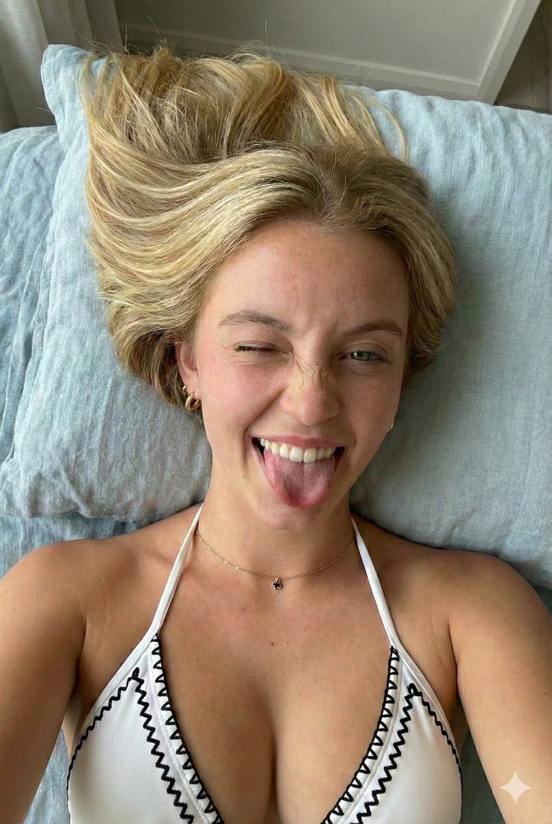 Playful Overhead Portrait with Winking Expression Prompt — example 2