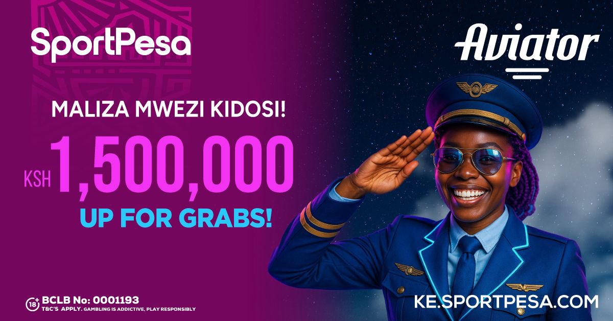 SportPesa's tweet image. Form imejipa!
Rubani! Shikisha za end-month hewani!

Upto 1.5 million is up for grabs, ukipepea kidosi na SportPesa Aviator, claim share yako!