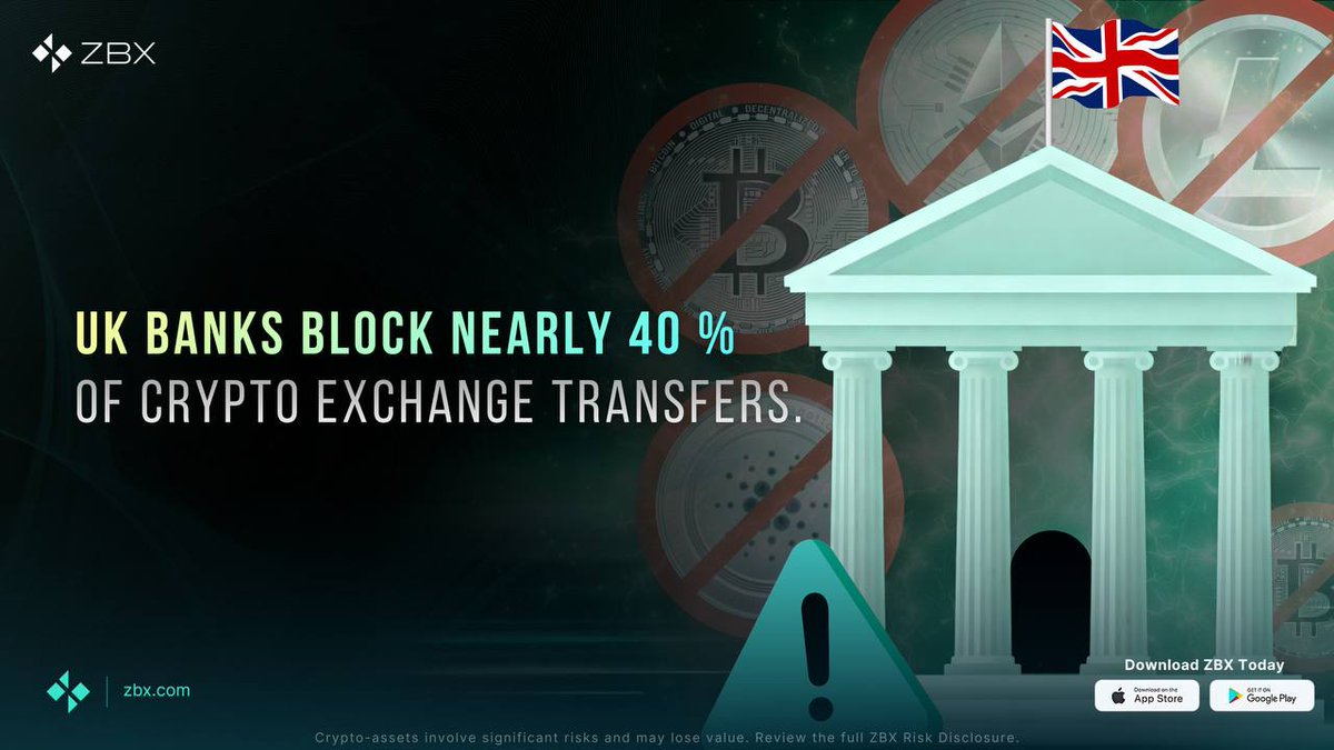 🚨 UK BANKS BLOCK CRYPTO PAYMENTS 🇬🇧 Nearly 40% of crypto-related  payments are now being blocked by UK banks, with over £1B in transactions  rejected, according to an industry survey. 80% of