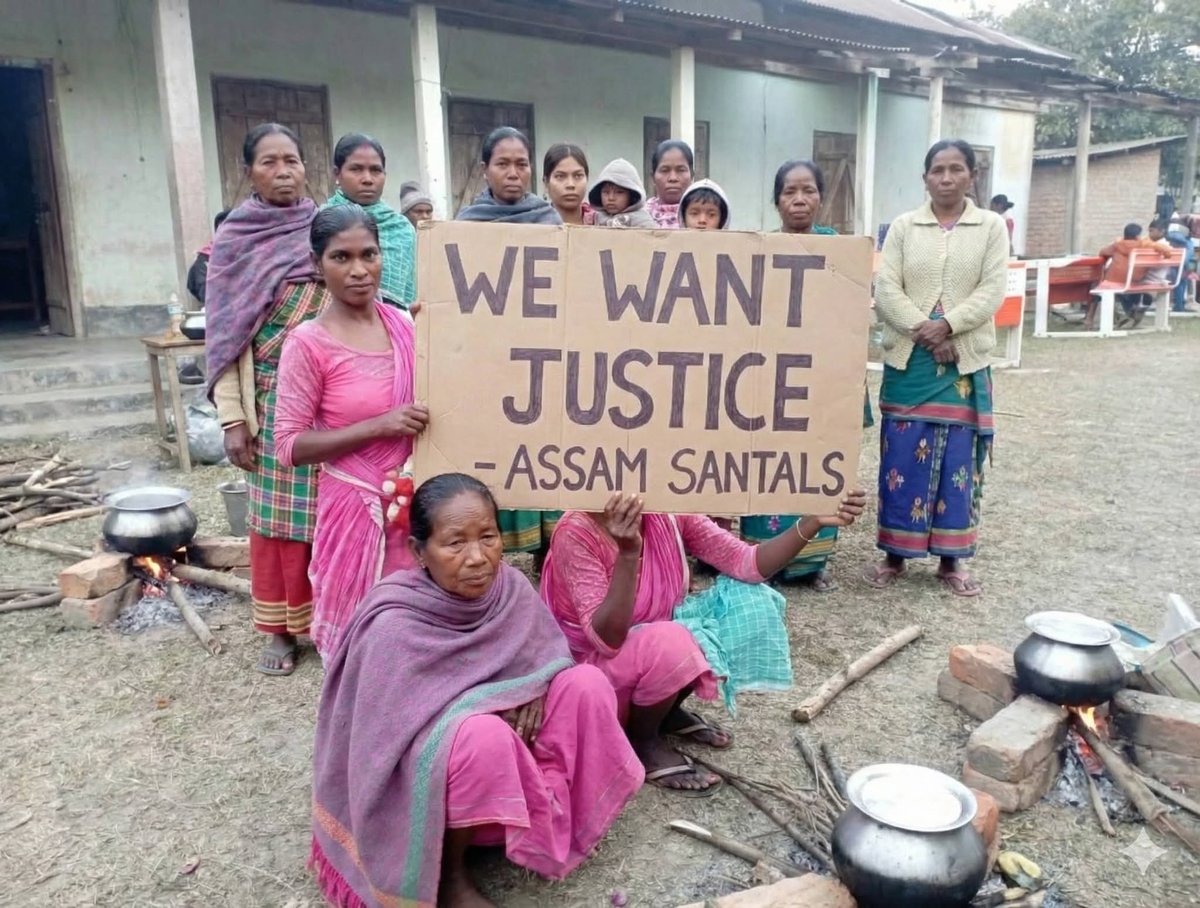 JUSTICE FOR THE SANTAL COMMUNITY IN ASSAM ⚖️📢
I am deeply shaken by the reports of Santal homes being torched in Assam. Families who have worked this land for generations have seen their lives reduced to ashes in minutes. 
#JisticeForSantals