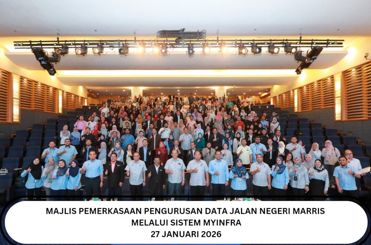 Majlis Pemerkasaan Pengurusan Data Jalan Negeri MARRIS Melalui Sistem MyINFRA

Tempat: Dewan Auditorium, Kementerian Kewangan Malaysia
Tarikh: 27 Januari 2026 (Selasa)
<a href="/IPJKR_Official/">JKR Malaysia Rasmi</a> 
<a href="/JkrMaria/">Maria Marcus</a> 
<a href="/bppacpab/">BPPA, CPAB</a>
<a href="/IrDrAFirdauz/">IrDrAhmadFirdauz</a> 
#IamJKR
#KitaJKR