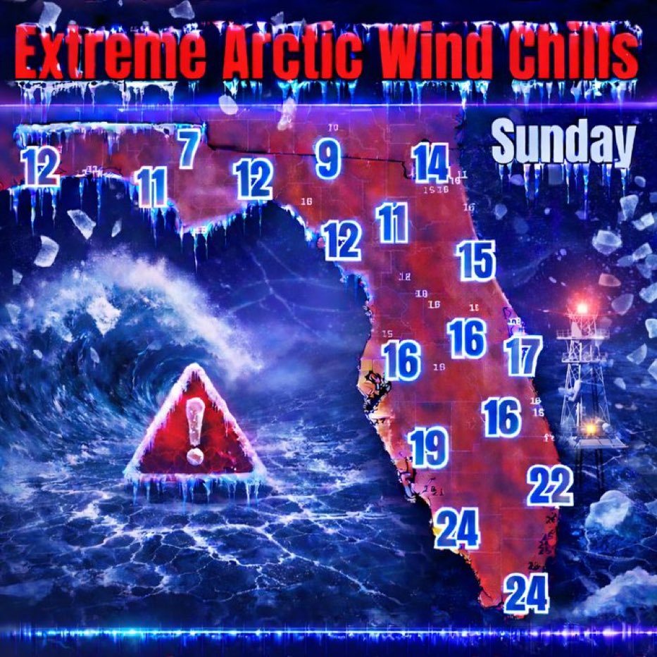Looking at this Florida freeze map laughing because I know people up north who went to Florida to escape the freezing cold weather. Where ever you go, there you will be.