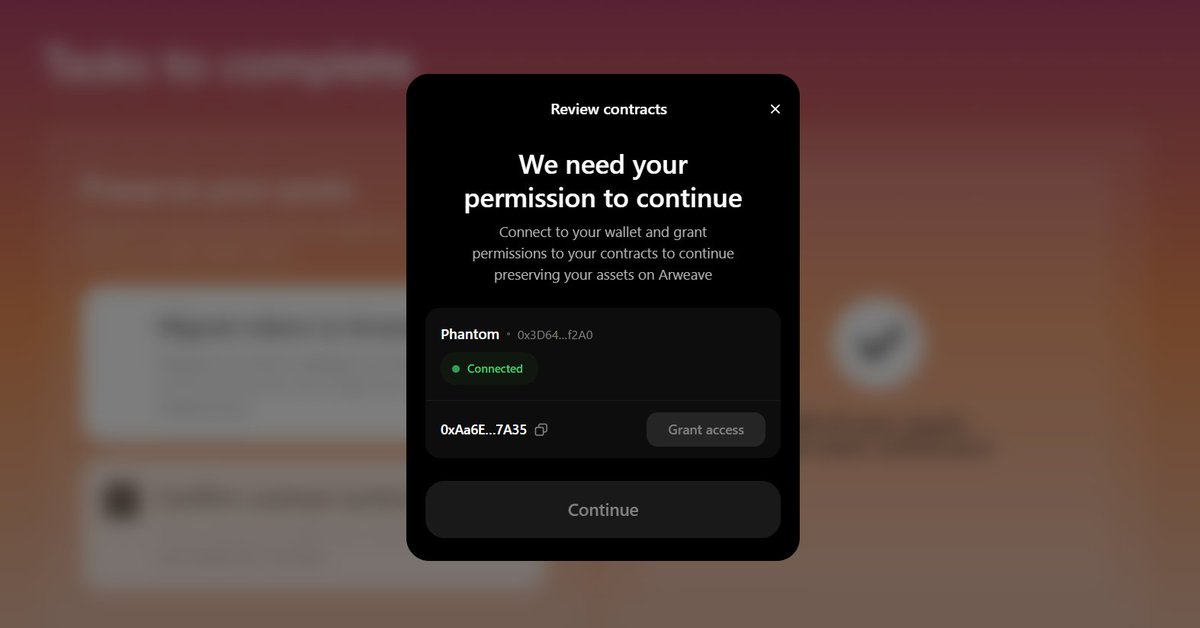 ImposterEXE's tweet photo. it's sad but we have to move forward @rodeodotclub what is this Grant access ? i can't migrate my art tokens to Arweave ... is anyone know how to fix this? https://t.co/RNN2t1S9iJ