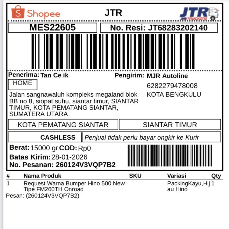 mjrautoline's tweet photo. Terimakasih Bang Tan Cek In Pematang Siantar, Sumut🙏
✅ 1 set Bumper Hino 500 New (tipe 260TH Onroad)🔥
🚛 Otw via Shopee JNE JTR 🚛
Langsung warna Hijau 🙂
---------------------------------------------
- Varian Packing Kayu (jaminan aman sampai alamat) https://t.co/ZvHMsi7OsM