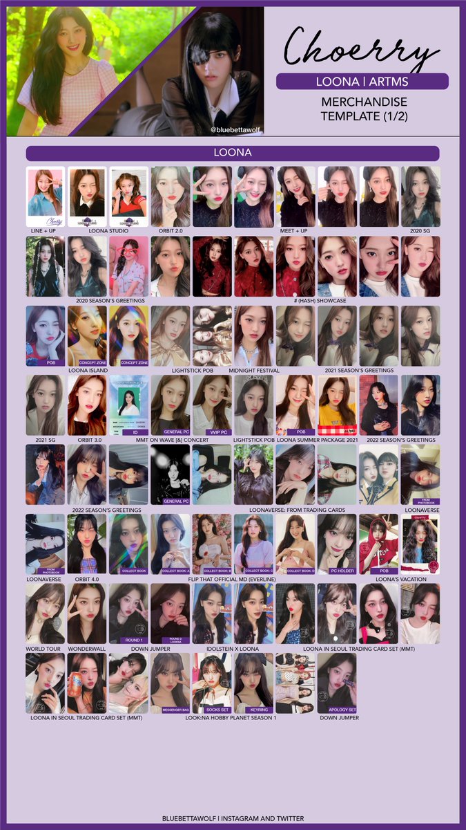 Loona / ARTMS - Choerry Merchandise Photocard Template (last