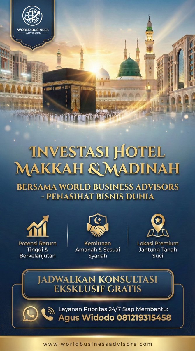 moneykonsultan's tweet photo. PELUANG BISNIS TERBAIK INVESTASI HOTEL MAKAH DAN MADINAH, SAUDI ARABIA. https://t.co/Pio6UzrkIu