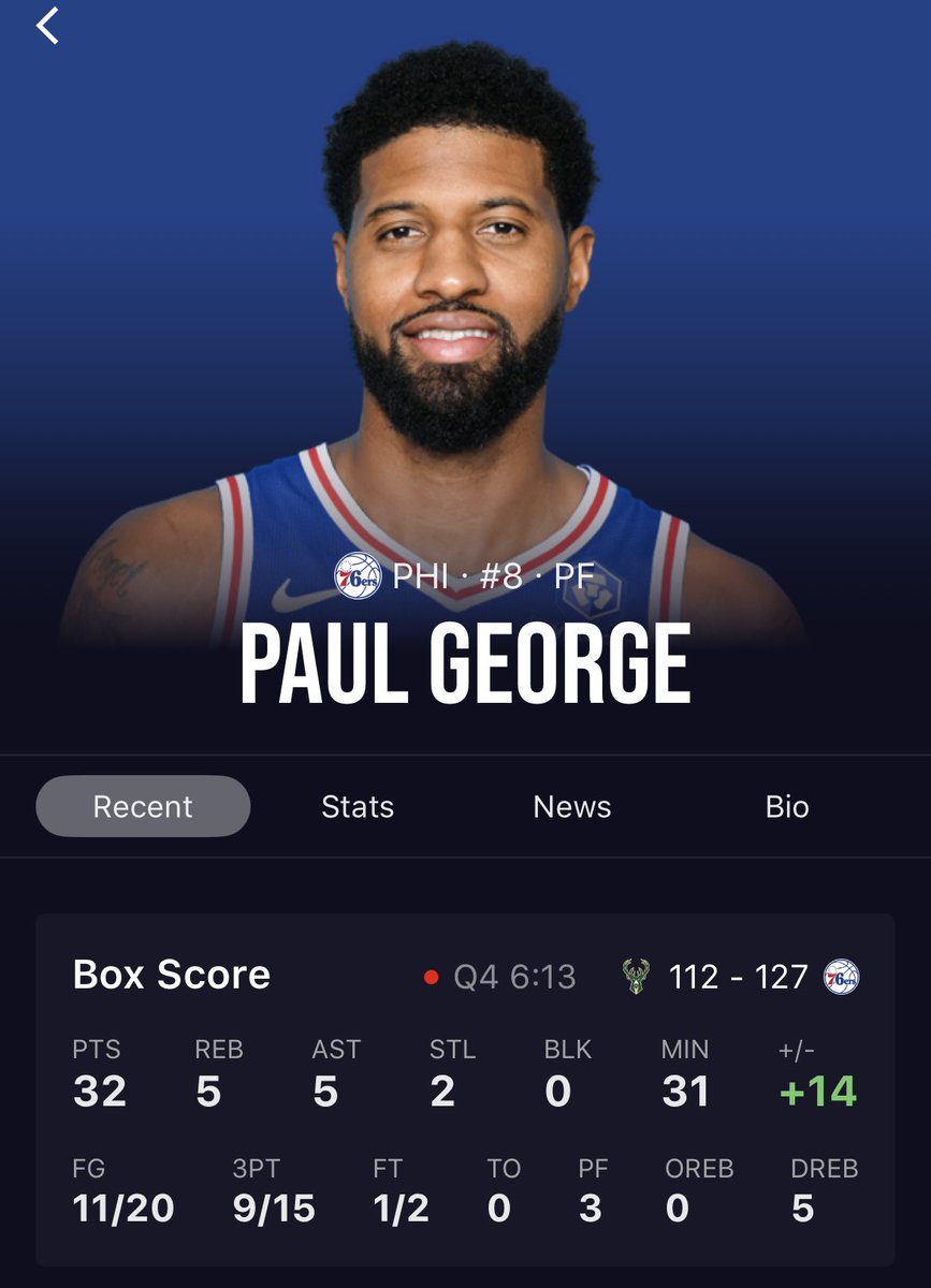 Paul George turned on 'Playoff P' tonight with 9 triples 🔥