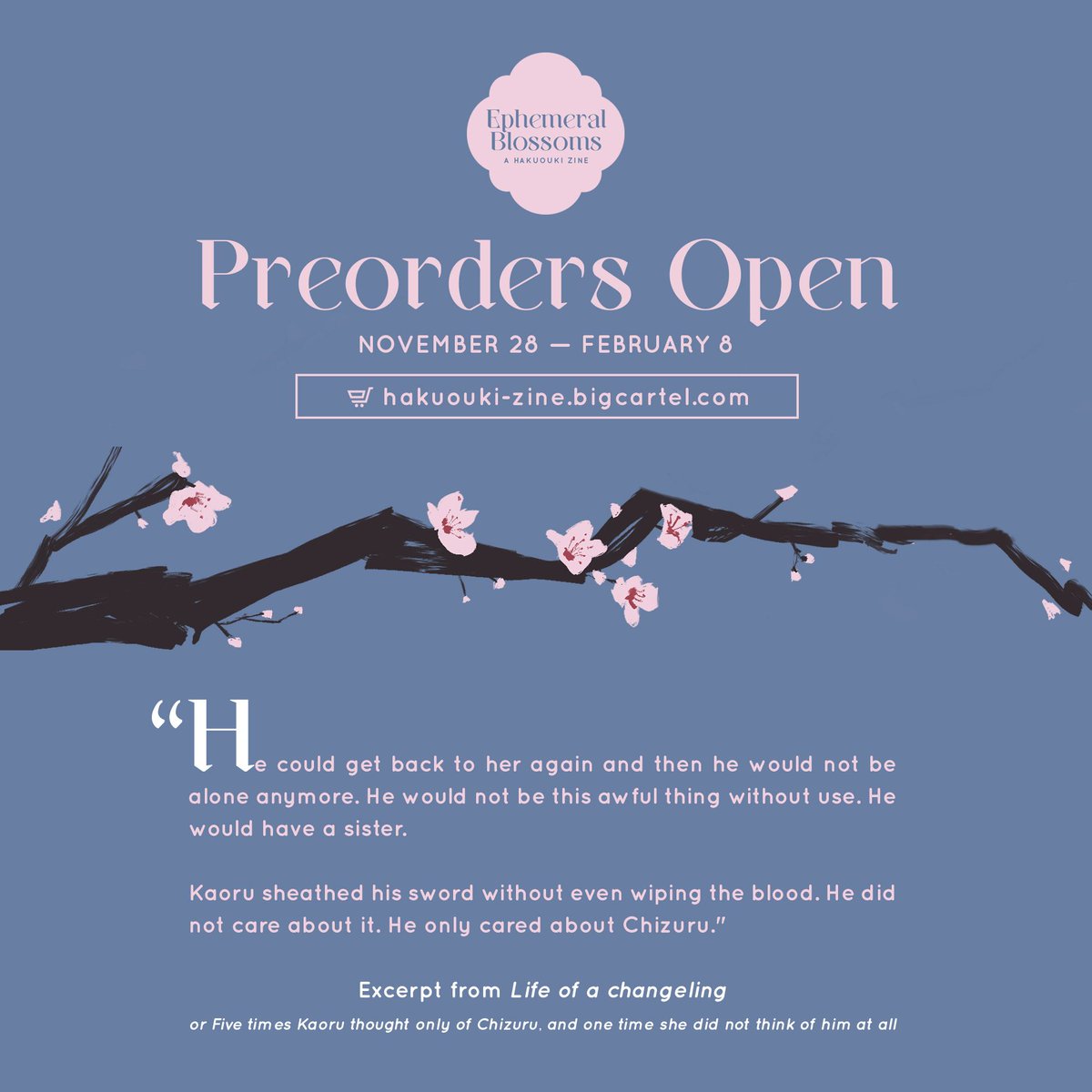 Hakuoukizine's tweet photo. 🌸 Preorders: Open! 🌸

Kaorusknight paints a stunning picture of sibling bonds in her piece, one that we'll sure will pull at your heartstrings. Check out our shop linked below for more! 

💙 Shop Link! 💙 https://t.co/KDGoMeoUvQ

#hakuouki #薄桜鬼 #otomegame #contributorpreview https://t.co/CDfRoNvtmP