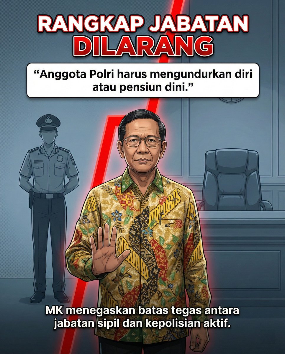 🆙‼️ Gaskeun ✊ reformasi Polri Prof. Mahfud MD 🔥

Nah Lho... MK sudah menegaskan batas tegas antara jabatan sipil dan kepolisian aktif.
