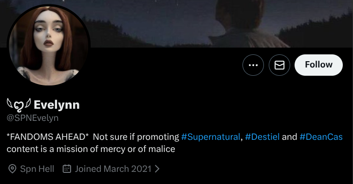 For those of you who care about politics just came across this person in the fandom. I don't remember following them, but I just unfollowed and blocked because of some pretty foul ICE takes I saw. 47 of you are following too. Do what you will.
