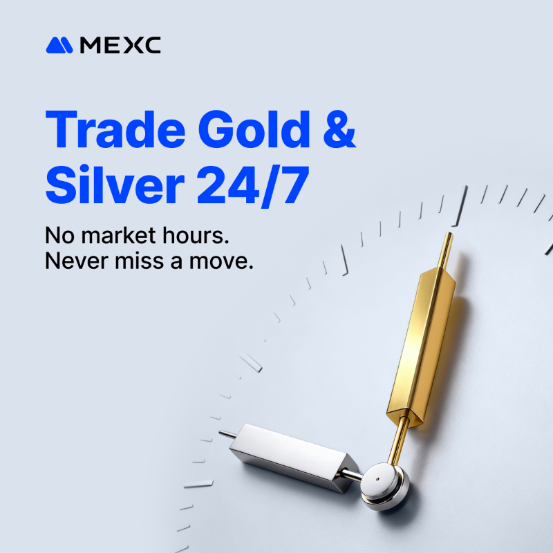 MEXC's tweet photo. Crypto traders are turning their eyes to GOLD &amp; SILVER!

Here’s why you should trade them on MEXC 👇