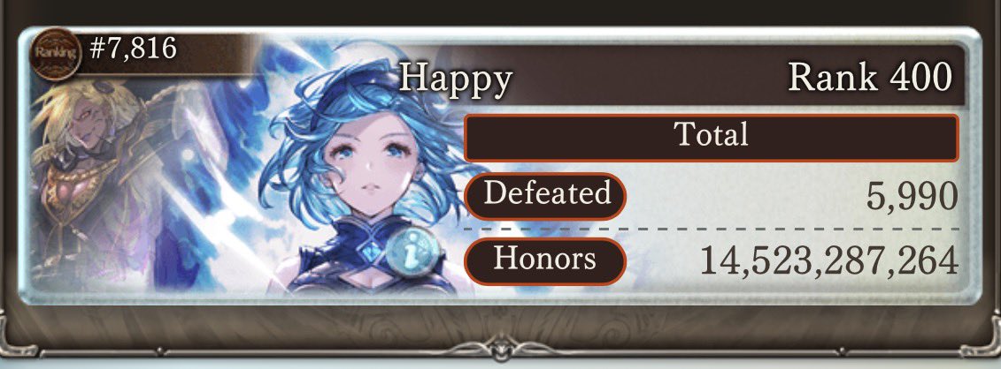 Happy_GBF's tweet photo. Guild war was fun. Thank you Menhera 🥰 https://t.co/ve74pjNYcj