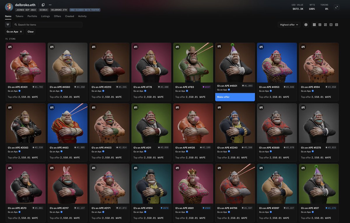 delbrok0's tweet image. Hands down, the best NFT project I've ever been part of if you look at NFTs as an investment. Geez on motherf*cking Ape. @GeezOnApe