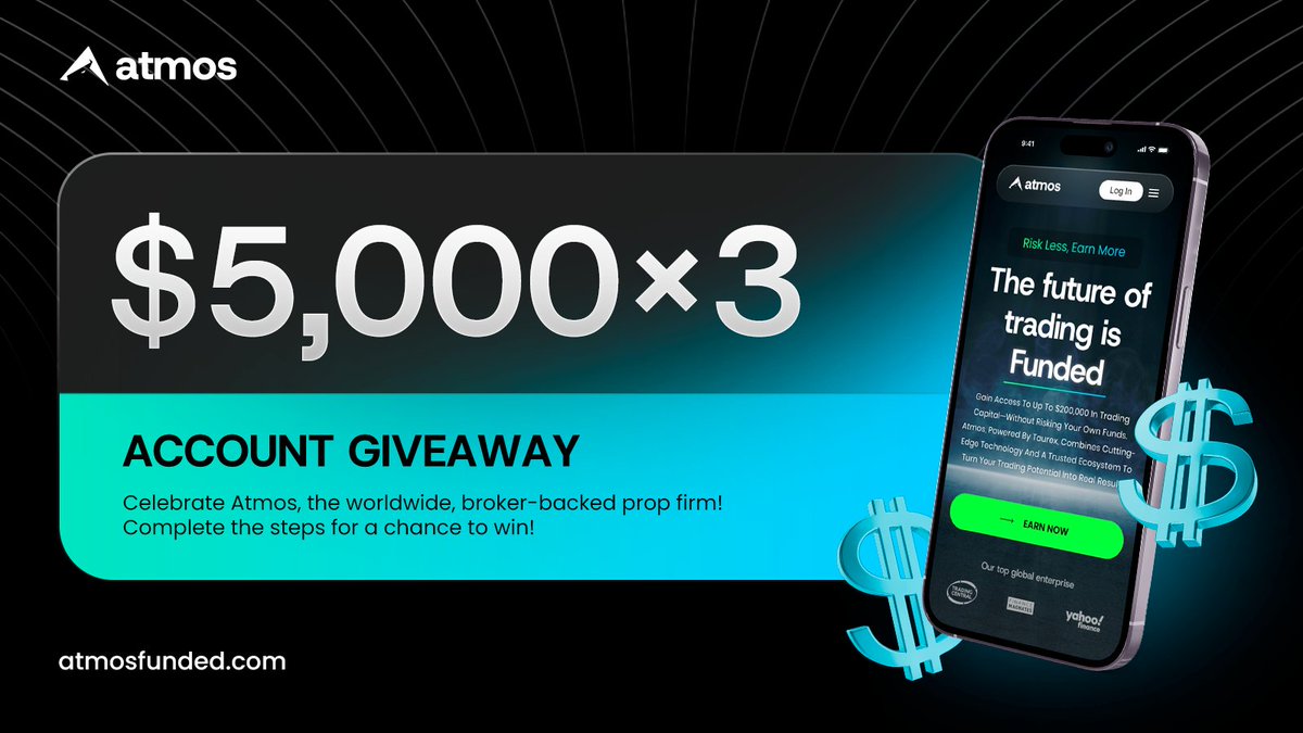 📢 WIN 3×$5,000 GIVEAWAYS📌

Steps:

1️⃣Follow:
<a href="/Propfirms_Audit/">PropFirms Audit</a> <a href="/Atmosfunded/">Atmos Funded</a> 
<a href="/JadeJMA1/">JadeJMA</a>

2️⃣Like♥️, Retweet 🔁 &amp; Tag 3 Friends 

3️⃣Join Atmos Discord : discord.gg/Z3j3TJzkdG

4️⃣Also Follow <a href="/sodium_fx/">sodium.🛜</a> <a href="/Pip_Vortex/">PIP VORTEX</a> 
<a href="/Eurusd_killer/">𝑬𝑼_𝑲𝒊𝒍𝒍𝒆𝒓 𝑭𝑿🛜</a> <a href="/Aizen7_/">ZENN 우</a> <a href="/AfaaqFx/">Afaaq Fx</a> <a href="/edrees_askar/">A𝕊𝕂𝔸ℝ~🧑‍💻📊</a>

Winners On Monday