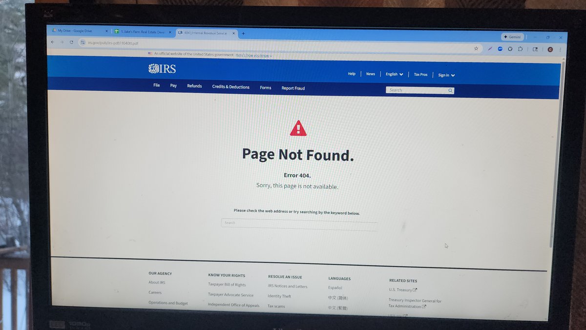 CraigBenson321's tweet photo. Past and future collided today showing me that God has a great sense of humor.

I went onto the IRS website and attempted several times to download 2025 tax tables.  In the past, this request has produced actual tax tables.

Today my inquiries resulted in a lot of these 404 Error messages.

My solution was to go to Grok 4 and it gave me rapid, accurate, well explained tax calculations.  

I know what I will use in the present, near future, and far future.  I doubt that we will need accountants or tax preparers.

Cheers!