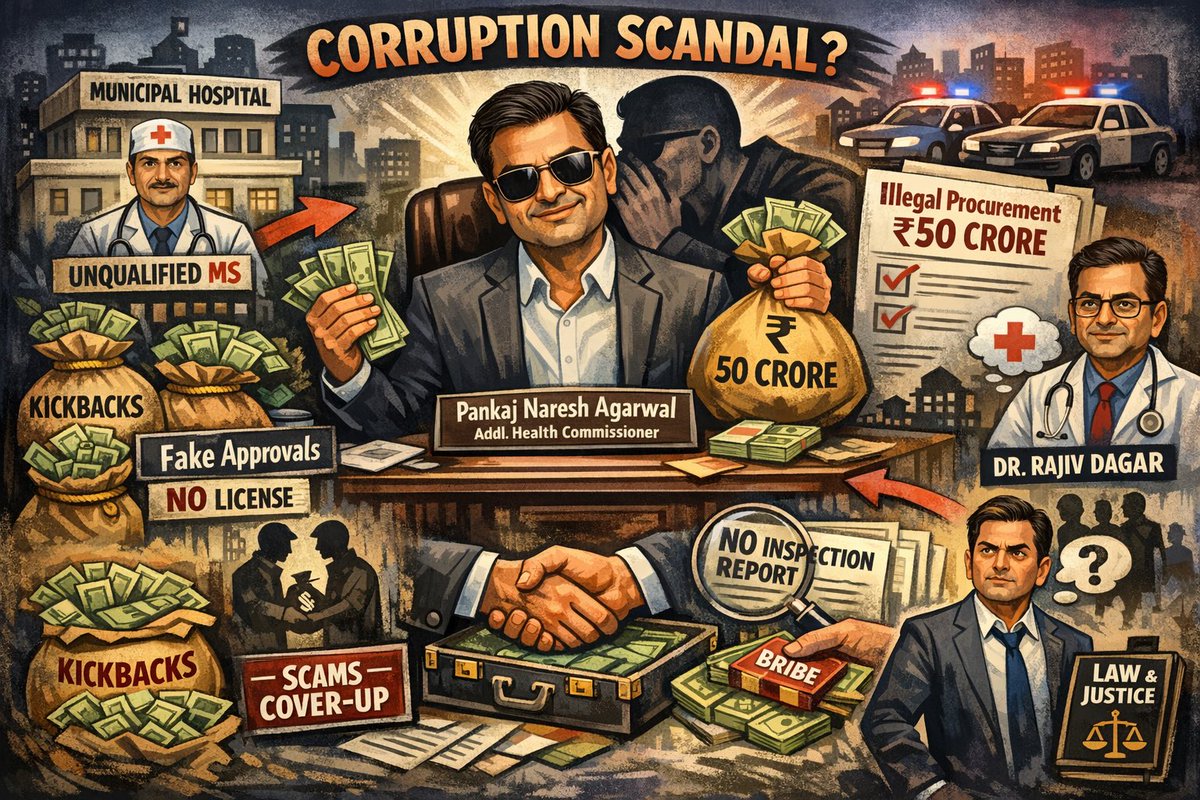 PressSubodhJain's tweet image. नगर निगम में अतिरिक्त आयुक्त स्वास्थ्य पद पर तैनात #Pankaj_Naresh_Agarwal के संदिग्ध कामकाज की जाँच की माँग हो रही है!  

आरोप है कि #Deputation पर आए इस अधिकारी ने अपने फायदे के लिए निगम के सभी बड़े अस्पतालों में अयोग्य डॉक्टरों को #MS बना रखा है।

यहाँ तक कि चिकित्सीय शिक्षा