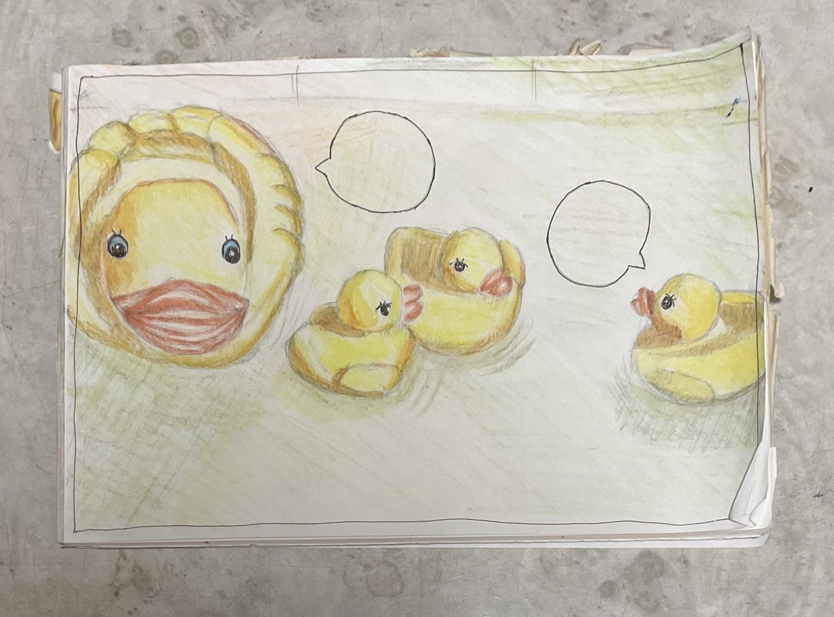 アヒルちゃん5 スケッチ 完了 Ducks 5 sketch finished