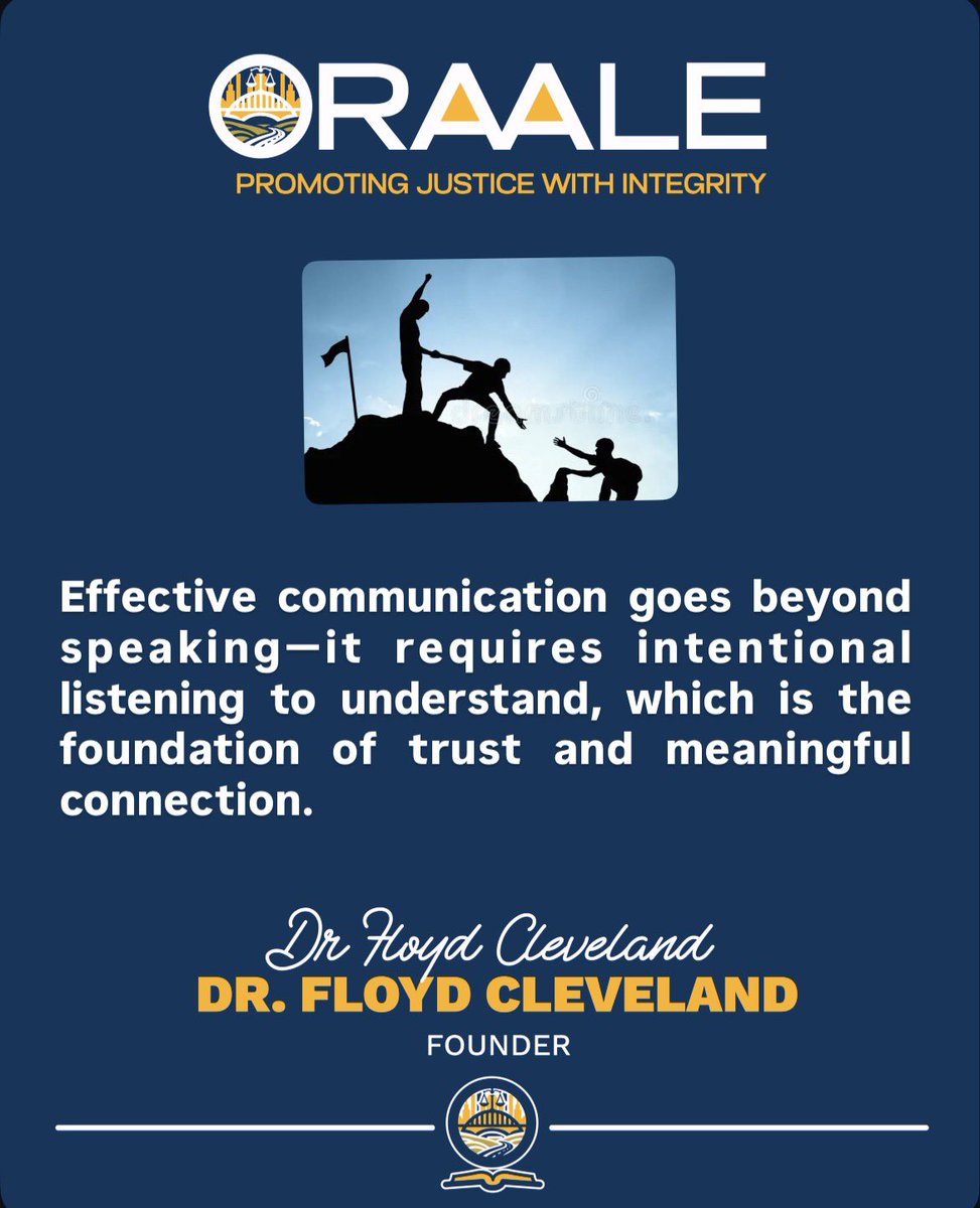 ORAALE2's tweet image. Dr. Cleveland’s Weekly Quote