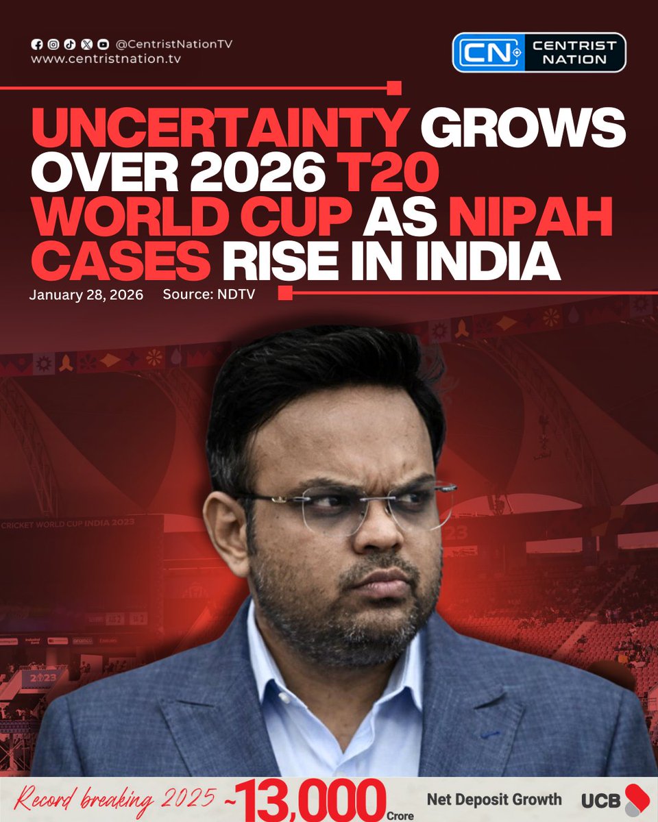 Uncertainty is growing over India’s ability to host the 2026 ICC T20 World Cup as a surge in Nipah virus cases raises public health concerns just weeks before the tournament is due to begin.

#India #ICC #cricketworldcup2026 #centristnation