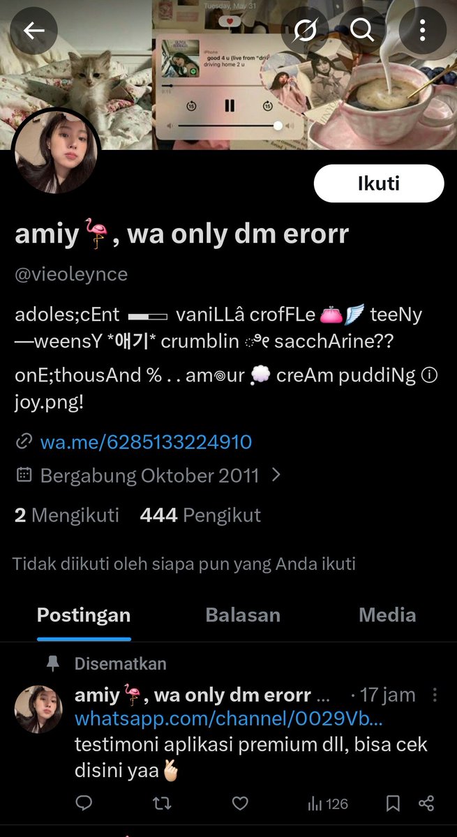 clgnadd's tweet photo. Tandain ni orang kalo kalian nemu @/vieoleynce, tadi pagi gua beneran lgi butuh scispace malah di tipu ege. Dia gada ganti usn tapi ganti nama tampilan + fp aja #zonauang #zonajajan https://t.co/mrmtyofCHF