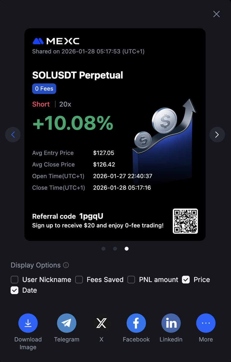 Kestenklemicar's tweet photo. $300 ➡️ $10k Challenge

Trade: $SOL Short Result: +10.08% ✅

I didn't try to hit a home run. I didn't use crazy leverage. I just executed the plan.

The @gopher_ai Trade Assistant gave the signal, and I simply followed it. No greed, just green. https://t.co/0NOBIGaqSL