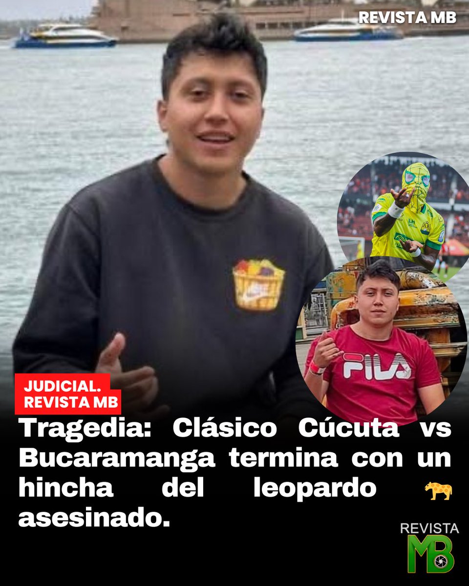 #Judicial El 2–2 entre Cúcuta y Bucaramanga quedó marcado por graves incidentes dentro y fuera del estadio General Santander. Entre los afectados estuvo Camilo Rojas, hincha del Leopardo, quien falleció tras ser apuñalado en las inmediaciones del estadio.