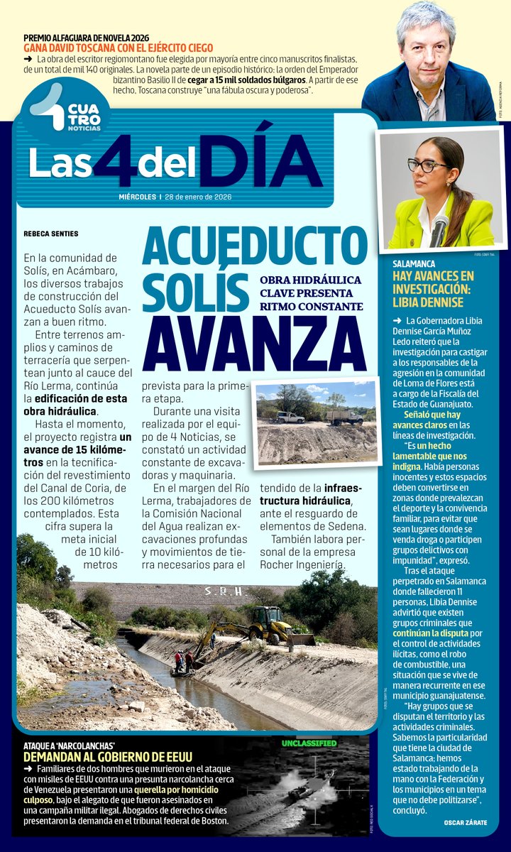 En la comunidad de Solís, Acámbaro, la obra del Acueducto Solís mantiene paso firme 💧🚜. Ya registra 15 km de avance en el Canal de Coria, superando lo previsto para la primera etapa.