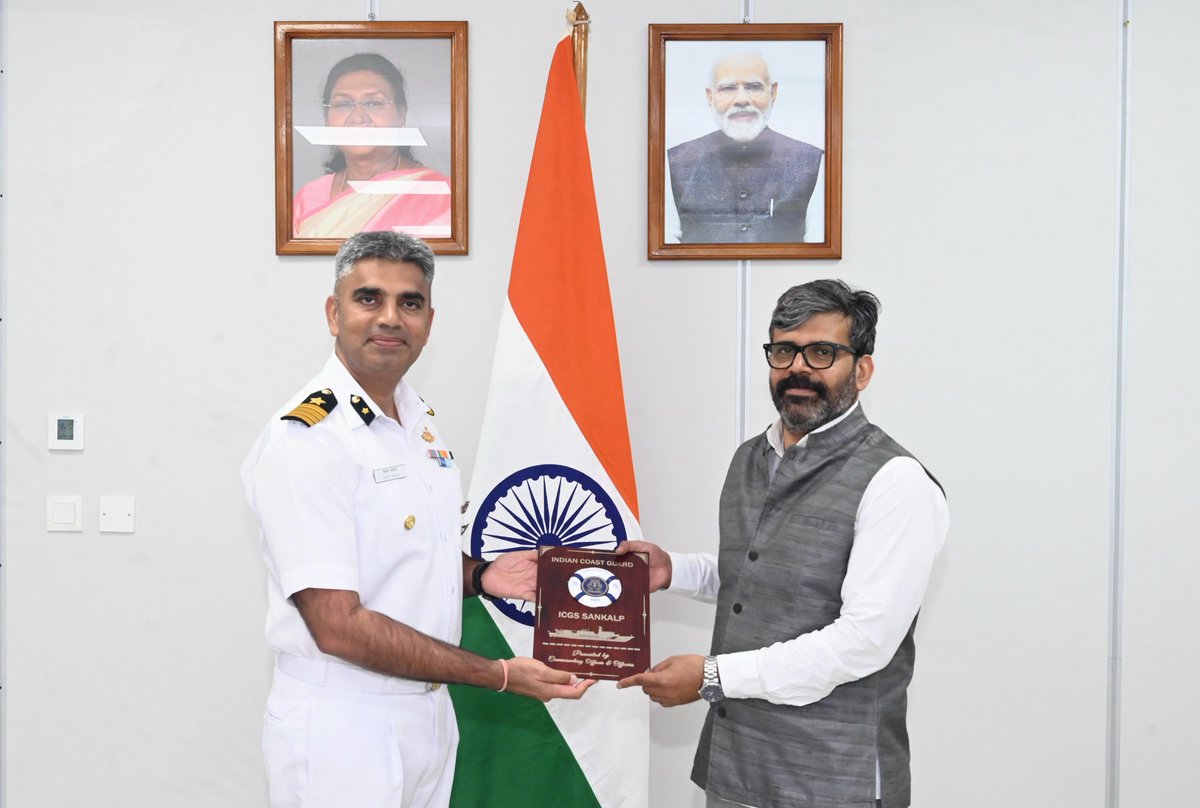 IndiaCoastGuard's tweet photo. Proudly celebrating the 50th #ICGRaisingDay2026 from Port Victoria.
The Tricolour was hoisted onboard @IndiaCoastGuard Ship Sankalp, marking a moment of national pride at sea. The ceremony was graced by the High Commissioner of #India to #Seychelles, underscoring India’s enduring commitment to maritime diplomacy and regional cooperation.
#SankalpAtSea #MaritimeDiplomacy
@MEAIndia 
@hci_seychelles