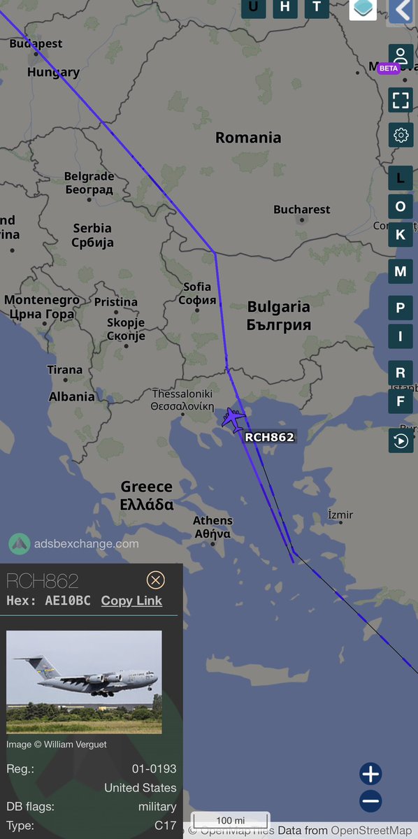 stunorth69's tweet photo. 🇺🇸 #USAF C-17A Globemaster III
01-0193/#AE10BC/REACH862
Al Udeid (OTBH) >Ramstein (ETAR)
@sipjack1776 @Gh0str1dr91 https://t.co/06PUE8pSQW